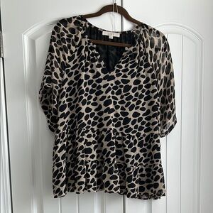Leopard print peplum top